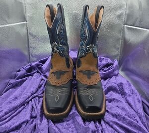 Men's Two-Tone Brown & Black Western Boots - Brand: